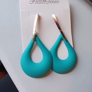 Teal Teardrop Statement Earrings | Lightweight Dangle Earrings | Bold Trendy Ear